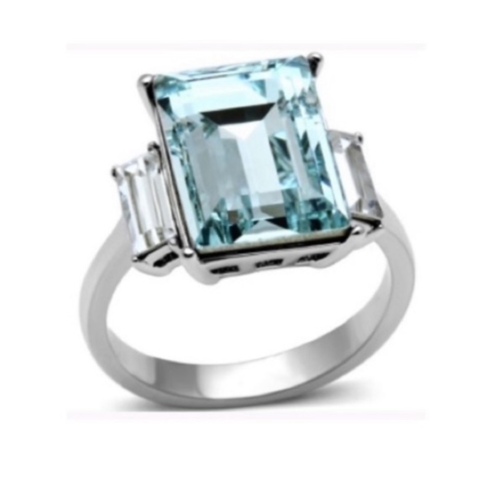 STAINLESS STEEL SEA BLUE RING - Picture 10 of 12